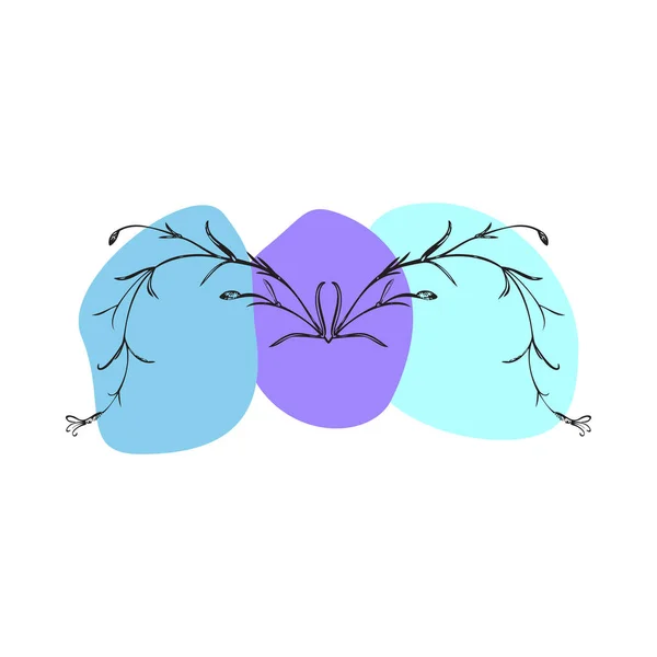 Лінійна Дика Квітка Кольоровій Плямі Ізольована Білому Тлі Векторні Ілюстрації — стоковий вектор