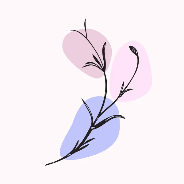 Botanické Ručně Kreslené Divoký Květ Barevném Náplasti Izolované Bílé Pozadí — Stockový vektor