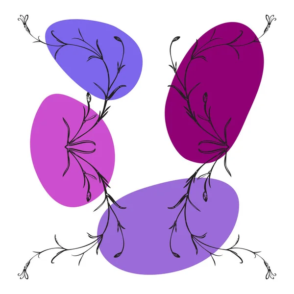 Botanické Ručně Kreslené Divoký Květ Barevném Náplasti Izolované Bílé Pozadí — Stockový vektor
