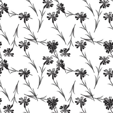 Botanik el, çiçeksiz desen çizmiş. Bahar bitkisi soyut arka planı. Yaratıcı karalama stili. Grafik tasarım duvar kağıdı, ambalaj, düğün davetiyesi, pankart temsilciliği