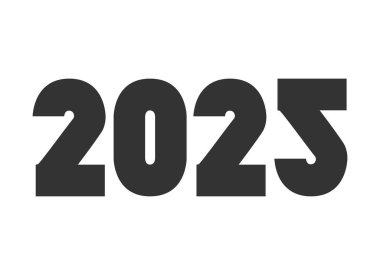 Modern 2025 Yıllık raporu beyaz arkaplan vektör ilüstrasyonunda izole edilmiştir. Sancak afişi afiş olayı için asgari trend soyut grafik tasarımı hikaye sonrası sosyal medya broşürü parti davetiyesi