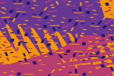 Retro pastel renk vektör illüstrasyonunda konfetilerin soyut arka planı düşüyor. Kutlama kartı afişi, kutlama afişi parti davetiyesi kapağı için mutlu geometrik grafik tasarımı