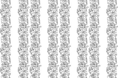 Bezelye, yaprak ve kabuk vektör illüstrasyonuyla çizgili kusursuz desen. El çizimi, tekrarlayan sebze desenli arka plan. Kapak Renk Kitabı Tekstil Moda için grafik tasarımı