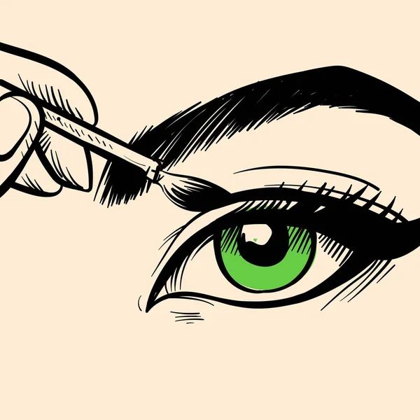 Digitale Kunst Van Het Oog Van Een Vrouw Een Eyeliner — Stockvector