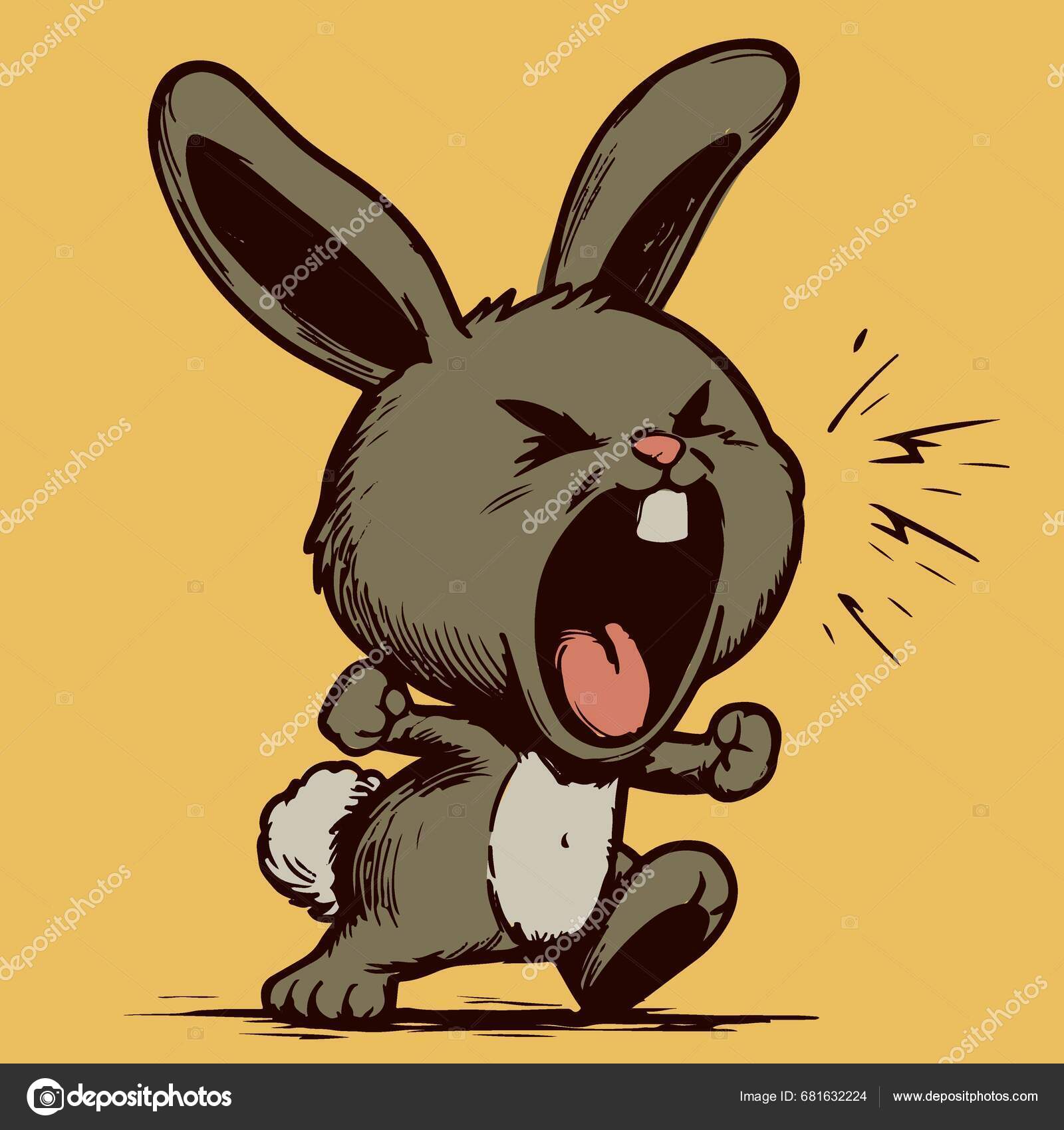 Immagini vettoriali stock di Lepre arrabbiata | DepositPhotos, image size:1600x1700