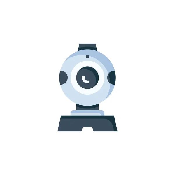 Icône Vectorielle Webcam Composant Ordinateur Icône Style Plat Utilisation Parfaite — Image vectorielle