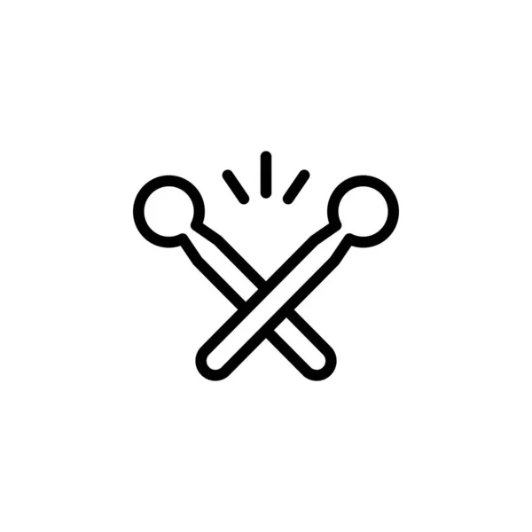 Ikona Pałeczek Perkusyjnych Ikona Multimedialna Idealny Logo Prezentacji Szablonu Strony — Wektor stockowy