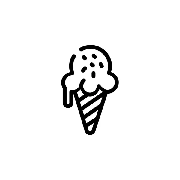 Векторний Значок Морозива Іконка Їжі Напоїв Стиль Контуру Ідеальне Використання — стоковий вектор