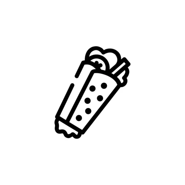 Burrito Vektor Symbol Essen Und Trinken Ikone Umreißen Stil Perfekte — Stockvektor