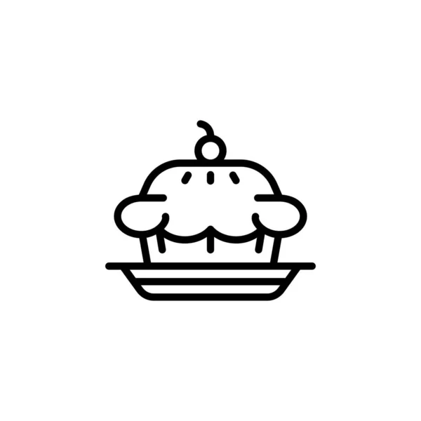 Apfelkuchenvektorsymbol Bäckerei Ikone Umreißt Stil Perfekte Verwendung Für Logo Präsentation — Stockvektor