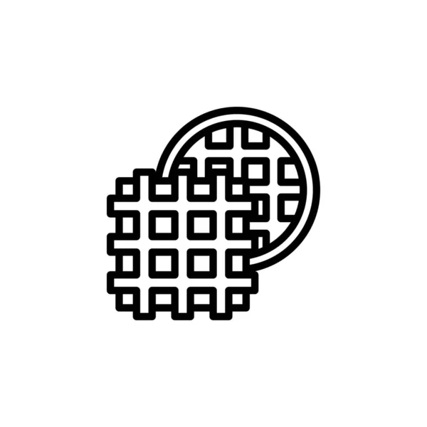 Waffelvektorsymbol Bäckerei Ikone Umreißt Stil Perfekte Verwendung Für Logo Präsentation — Stockvektor