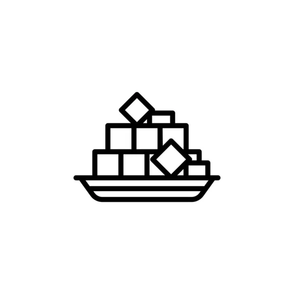 Цукор Вектор Значок Стиль Контуру Піктограми Пекарні Ідеальне Використання Логотипу — стоковий вектор