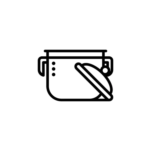 Кухонний Горщик Векторний Значок Стиль Контуру Піктограми Пекарні Ідеальне Використання — стоковий вектор