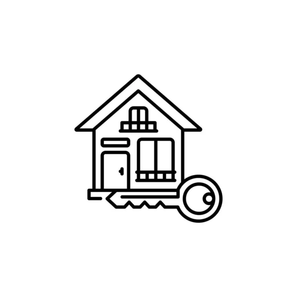 Hausschlüssel Vektor Symbol Immobilien Ikone Umreißt Stil Perfekte Verwendung Für — Stockvektor