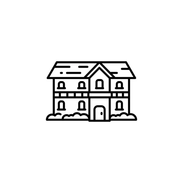 房屋建造矢量图标 房地产图标轮廓风格 完美地使用标识 网站等 简单的现代图标设计线条风格 — 图库矢量图片