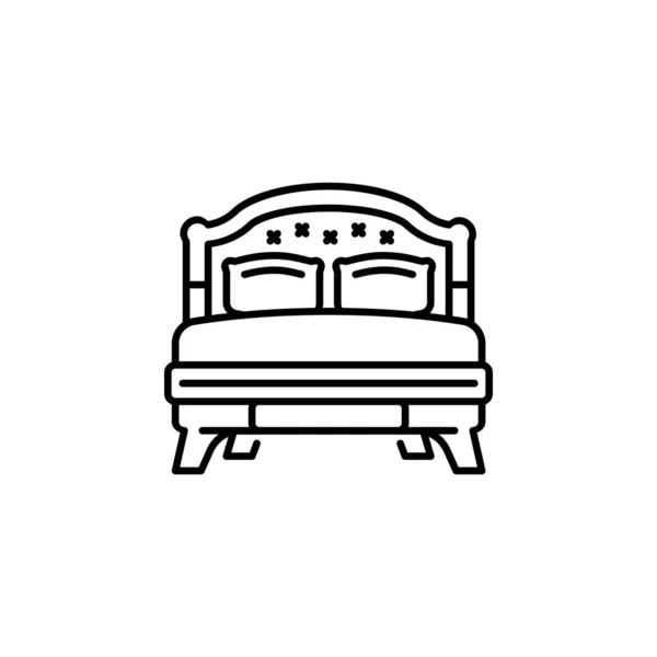 寝室のベクトルアイコン 不動産アイコンのアウトラインスタイル ロゴやプレゼンテーション ウェブサイトなどに最適です シンプルな現代のアイコンデザインラインスタイル — ストックベクタ