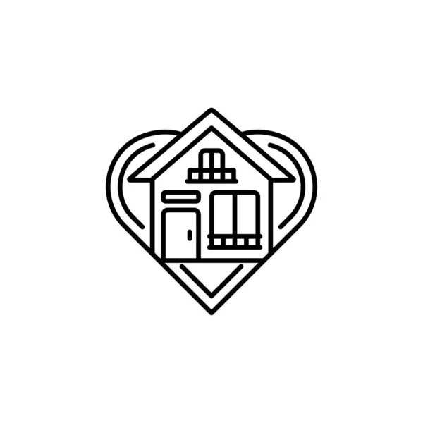 Liebe Hausbau Vektor Symbol Immobilien Ikone Umreißt Stil Perfekte Verwendung — Stockvektor