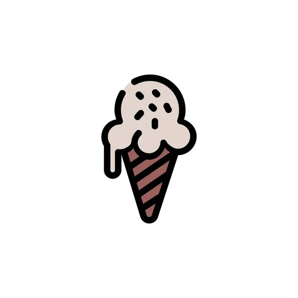 Ice Cream Vector Icon Food Beverage Icon Filled Line Style — Stock Vector