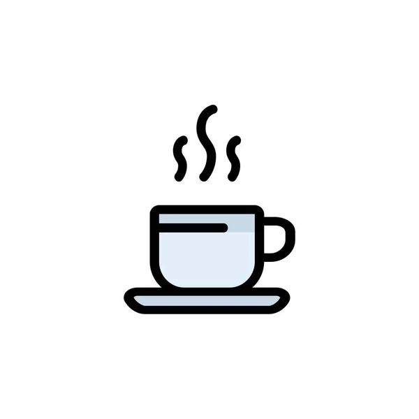 Kaffee Vektor Symbol Essen Und Trinken Ikone Gefüllte Linie Stil — Stockvektor