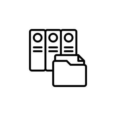 belge arşiv vektör simgesi. Ofis ve iş ikonu taslak tarzı. Logo, sunum, web sitesi ve daha fazlası için mükemmel bir kullanım. Basit modern simge tasarım biçimi