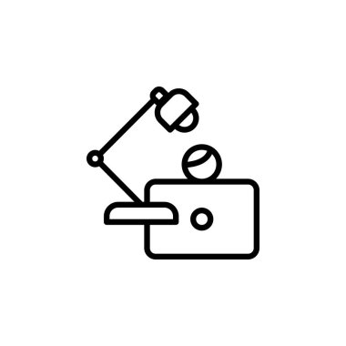 Lamba vektör simgesi. Ofis ve iş ikonu taslak tarzı. Logo, sunum, web sitesi ve daha fazlası için mükemmel bir kullanım. Basit modern simge tasarım biçimi