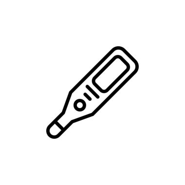 Termometre vektör simgesi. Ofis ve iş ikonu taslak tarzı. Logo, sunum, web sitesi ve daha fazlası için mükemmel bir kullanım. Basit modern simge tasarım biçimi