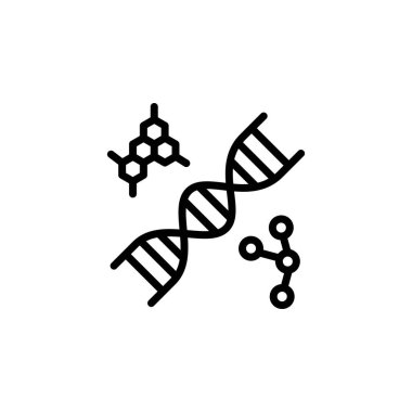 DNA vektör simgesi. Tıp ikonu taslak biçimi. Logo, sunum, web sitesi ve daha fazlası için mükemmel bir kullanım. Basit modern simge tasarım biçimi
