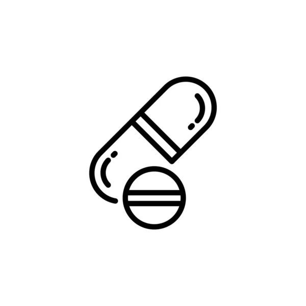 Піктограма Вектора Капсули Стиль Контуру Піктограми Медицини Ідеальне Використання Логотипу — стоковий вектор