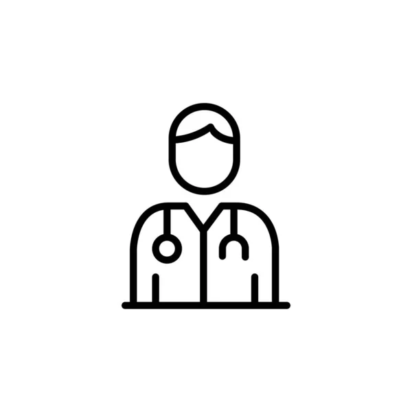 Доктор Вектор Значок Стиль Контуру Піктограми Медицини Ідеальне Використання Логотипу — стоковий вектор