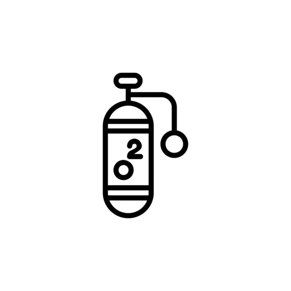 Ikon Vektor Tangki Oksigen Ikon Obat Outline Gaya Penggunaan Yang - Stok Vektor