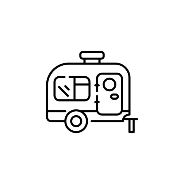 Icono Del Vector Caravana Icono Transporte Esbozar Estilo Uso Perfecto — Archivo Imágenes Vectoriales