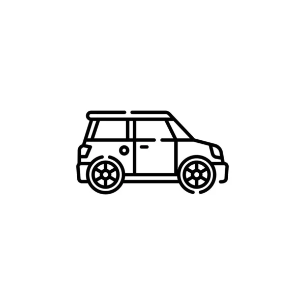 Mini Bil Vektor Ikon Transport Ikon Kontur Stil Perfekt Användning — Stock vektor