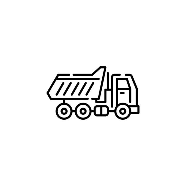 Dump Truck Vector Icoon Vervoer Pictogram Omtrek Stijl Perfect Gebruik — Stockvector