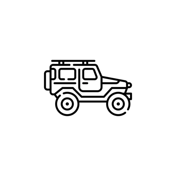 ジープ ベクトル アイコン 輸送アイコンのアウトラインスタイル ロゴやプレゼンテーション ウェブサイトなどに最適です シンプルな現代のアイコンデザインラインスタイル — ストックベクタ