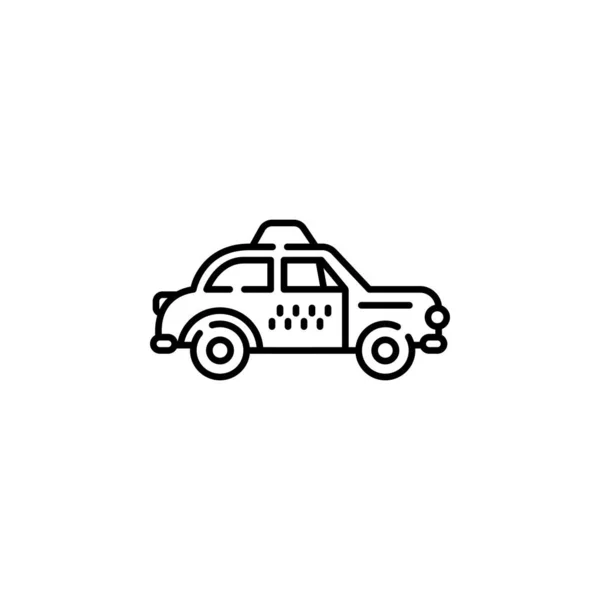 Значок Вектора Такси Стиль Контура Иконки Транспорта Идеальное Использование Логотипа — стоковый вектор