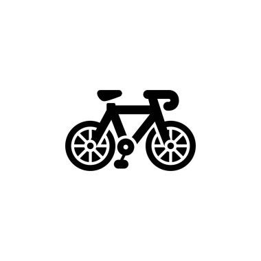 Bisiklet vektör simgesi. Ulaşım simgesi kabartması. Logo, sunum, web sitesi ve daha fazlası için mükemmel bir kullanım. Basit modern simge tasarımı katı biçim
