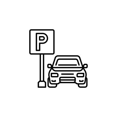 parking vector icon. real estate icon outline style. perfect use for logo, presentation, website, and more. simple modern icon design line style