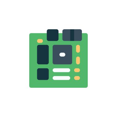 Ana kart vektör simgesi. bilgisayar bileşeni simgesi düz stili. Logo, sunum, web sitesi ve daha fazlası için mükemmel bir kullanım. Basit modern simge tasarımı düz biçim