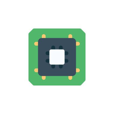 İşlemci vektör simgesi. bilgisayar bileşeni simgesi düz stili. Logo, sunum, web sitesi ve daha fazlası için mükemmel bir kullanım. Basit modern simge tasarımı düz biçim