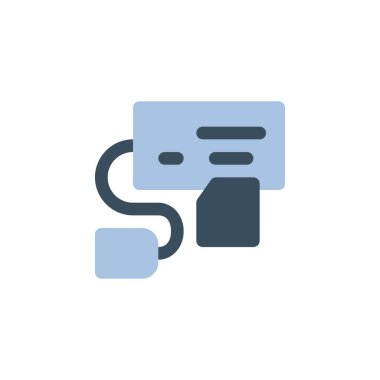 Kart okuyucu vektör simgesi. bilgisayar bileşeni simgesi düz stili. Logo, sunum, web sitesi ve daha fazlası için mükemmel bir kullanım. Basit modern simge tasarımı düz biçim