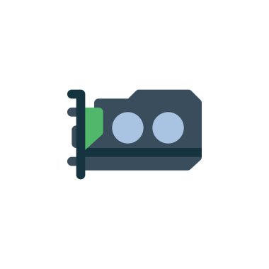 gpu vektör simgesi. bilgisayar bileşeni simgesi düz stili. Logo, sunum, web sitesi ve daha fazlası için mükemmel bir kullanım. Basit modern simge tasarımı düz biçim