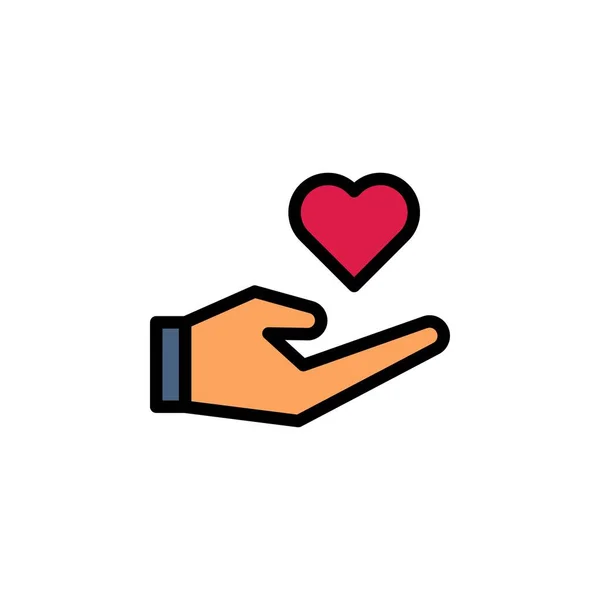 Donation Hand Vector Icon Filled Line Style Perfect Use Logo — Stock Vector