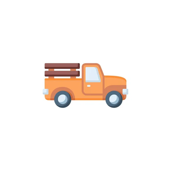 Pickup Διάνυσμα Μεταφορά Και Όχημα Εικονίδιο Επίπεδη Στυλ Τέλεια Χρήση — Διανυσματικό Αρχείο