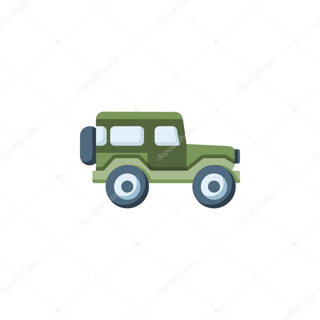 Jeep vector icon. transportation and vehicle icon flat style. perfect use for icon, logo, illustration, website, and more. icon design color style