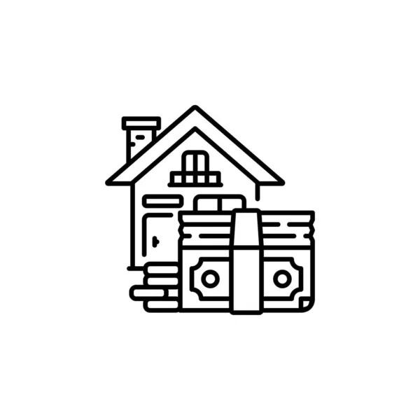 买房子矢量图标 房地产图标轮廓风格 完美地使用标识 网站等 简单的现代图标设计线条风格 — 图库矢量图片