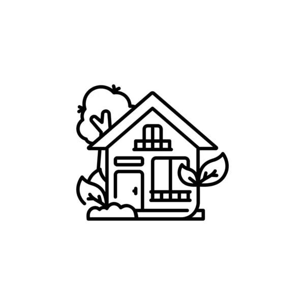 Eko Vektör Simgesi Emlak Ikonu Taslak Tarzı Logo Sunum Web — Stok Vektör