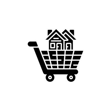 House Tramvay Vektör ikonu. Gayrimenkul simgesi tarzı. Logo, sunum, web sitesi ve daha fazlası için mükemmel bir kullanım. Basit modern simge tasarımı kabartma biçimi