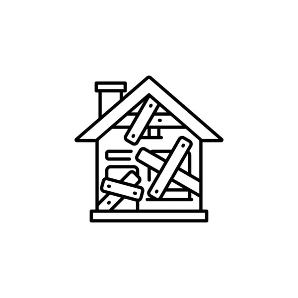 Значок Вектора Выселения Стиль Иконки Недвижимости Идеальное Использование Логотипа Презентации — стоковый вектор