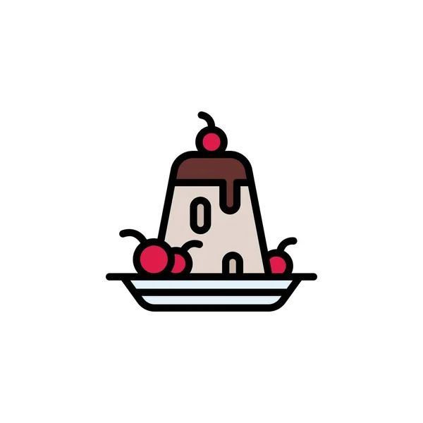 Pudding Vektor Symbol Bäckereisymbole Füllten Zeilenstil Perfekte Verwendung Für Logo — Stockvektor