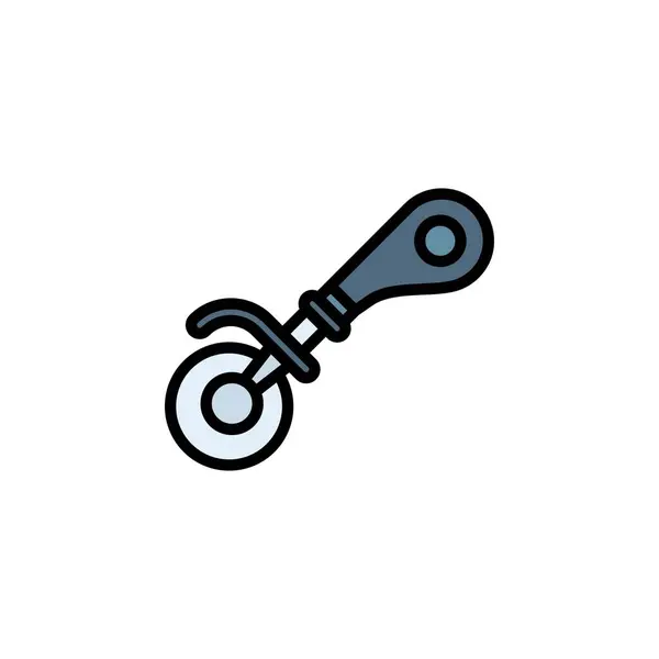 Pizza Cutter Vector Icon Bakery Icon Filled Line Style Perfect — Stock Vector